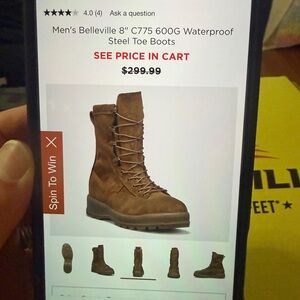 Men's Belleville Brown Waterproof Steel Toe Boots